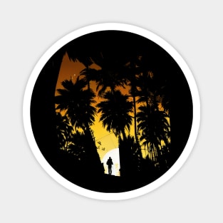 Palm Tree Sunset Landscape - California Magnet